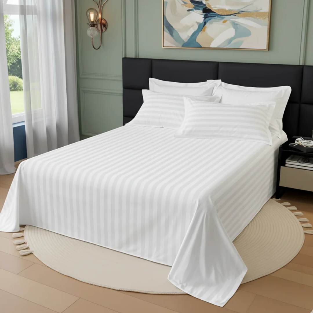King Size White Cotton Bedsheet – 100% Premium Quality Bedding UK - Image 4
