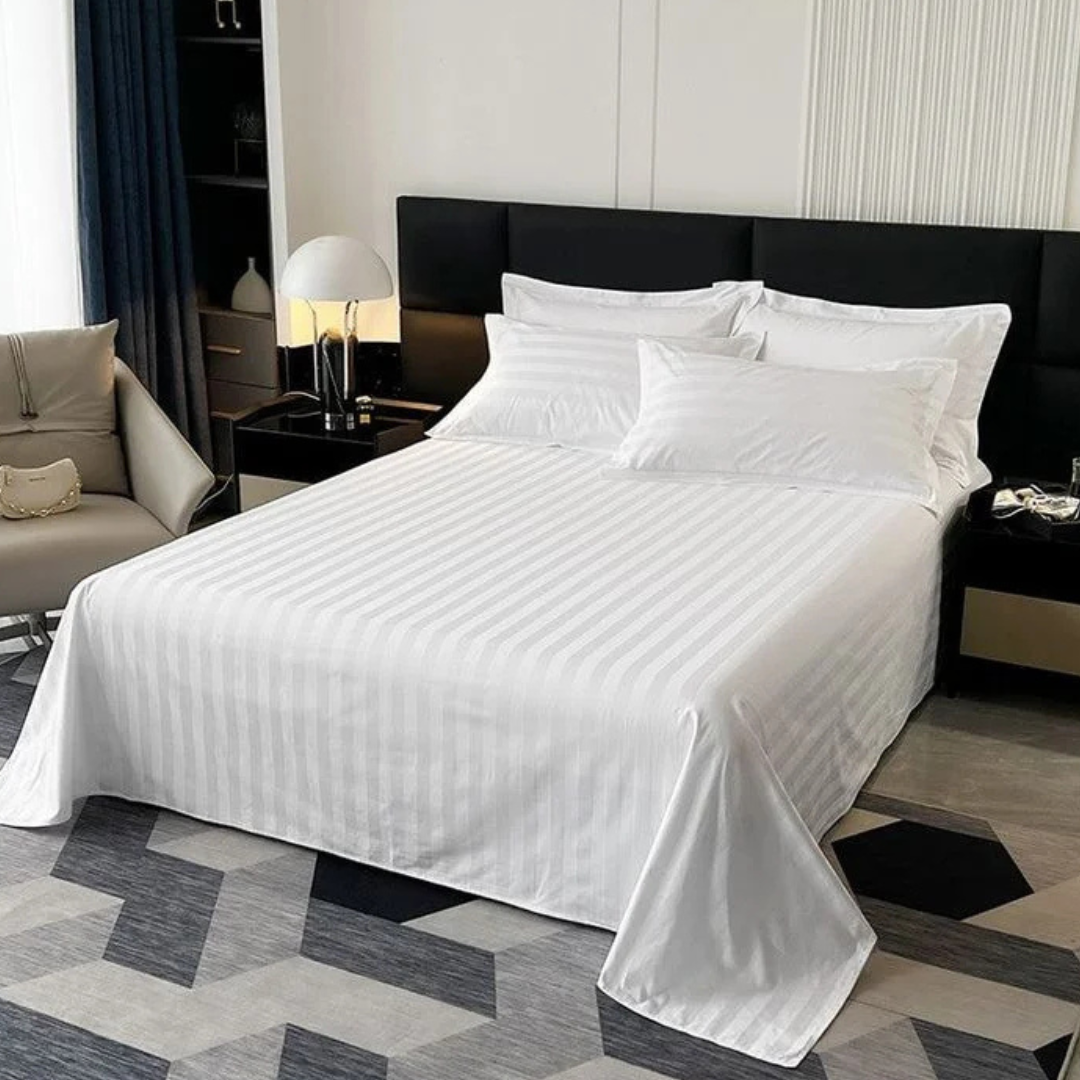 King Size White Cotton Bedsheet – 100% Premium Quality Bedding UK - Image 2