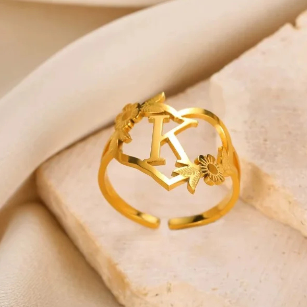 Gold Plated Heart Ring with Zircon – Adjustable Stainless Steel Ring for Women - Image 2